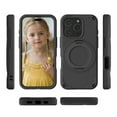 thumbnail image 3 of for iPhone 16 Pro EVA Case with Aluminum Alloy Magnetic Invisible Ring Stand [Compatible with MagSafe] [Military Drop Protection] Shockproof Anti-Slip Scratch Resistant Cover, Black, 3 of 9