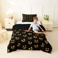 thumbnail image 4 of Homewish Happy Halloween Theme Twin Comforter Sets,Spooky Pumpkin Lantern Pattern Bedding Set,Black Orange,Black Reversible,2pcs,1 Comforter and 1 Pillowcase, 4 of 7