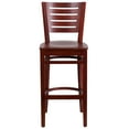 thumbnail image 6 of BizChair 2 Pk. Slat Back Mahogany Wood Restaurant Barstool, 6 of 7