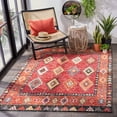 thumbnail image 3 of SAFAVIEH Montage Andreas Geometric Indoor/Outdoor Area Rug, Red/Black, 5'1" x 7'6", 3 of 9