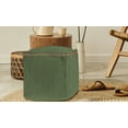 thumbnail image 2 of LR Home Square Green Braided Cotton and Jute Pouf Ottoman, 18" H x 18" W, 2 of 6