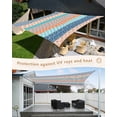 thumbnail image 4 of Sun Shade Sail 12x16Ft Geometric Bohemia Stripes Orange Turquoise and Blue Uv Block Sunshade Canopy Outdoor Shade Cover Rectangle Shade Cloth For Patio Garden Yard Deck Pergola, 4 of 6