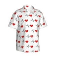 thumbnail image 2 of Easygdp Heartbeat Symbol Men's Hawaiian Shirts Print Lapel Short Sleeve for Beach, vacation, party, casual occasions - Small, 2 of 9