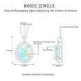 thumbnail image 4 of Rosec Jewels Oval Ethiopian Opal Statement Pendant for Women with Diamond Halo (8X10 MM), 10K White Gold, 4 of 8