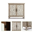thumbnail image 5 of LuxenHome 31.5-Inch Wide Scroll 2-Door Farmhouse Pine Wood Storage Cabinet, 5 of 6