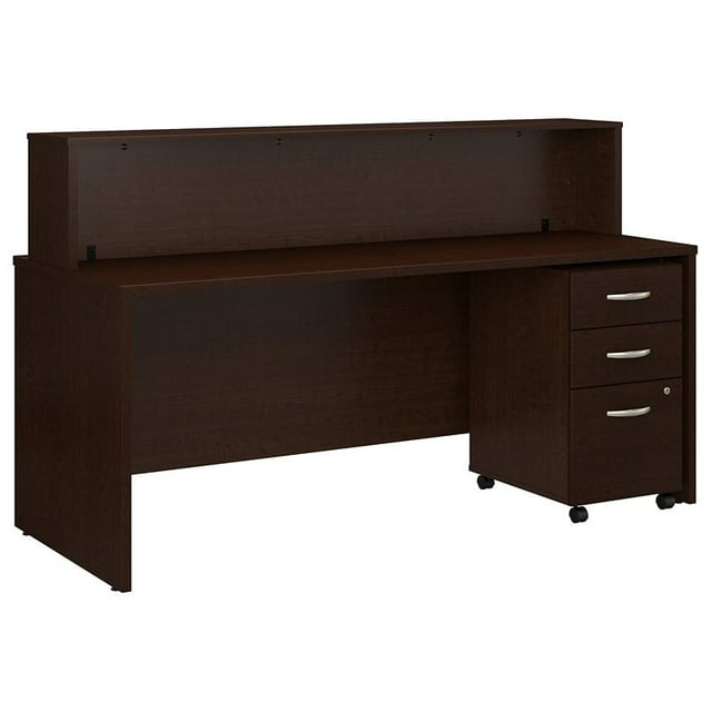 Bush Business Furniture Series C 72"W Reception Desk with Mobile File Cabinet-Cherry