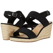 Lucky Brand Women's Minjah Espadrille Jute-Wrapped Wedge Sandal BLACK