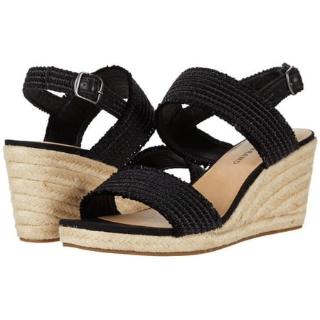 Lucky Brand Women's Minjah Espadrille Jute-Wrapped Wedge Sandal BLACK