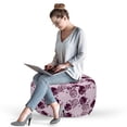 thumbnail image 2 of Japanese Pouf Cover with Zipper, Traditional Cherry Blossom Sakura Branches Butterflies on Large Polka Dots, Soft Decorative Fabric Unstuffed Case, 30" W X 17.3" L, Pale Pink Plum, by Ambesonne, 2 of 5