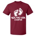 thumbnail image 2 of OXI T-Shirt - Hide And Seek Champion, Basic Casual T-Shirt for Men's and Women Fleece T-Shirt Short Sleeve - Maroon 3X-Large, 2 of 3