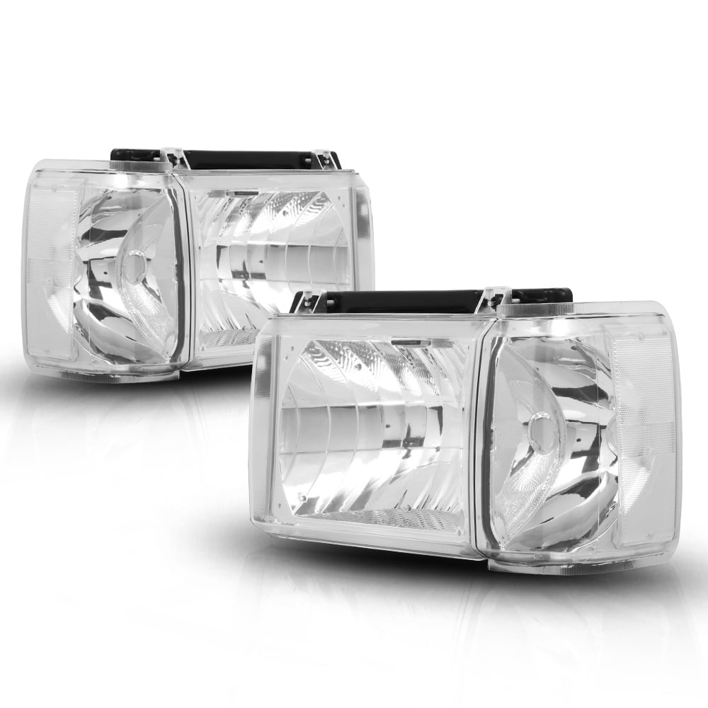 Details about   Black Smoke Headlight Clear Signal Reflector for 87-91 Ford F150/F250/Bronco 