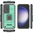 thumbnail image 2 of Case for Galaxy S24 FE,Military Slide Lens Camera Protection [Built-in Kickstand] Magnetic Metal Ring Holder Heavy Duty TPU+PC Shockproof Phone Case for Samsung Galaxy S24 FE 5G 2024 (Green), 2 of 9