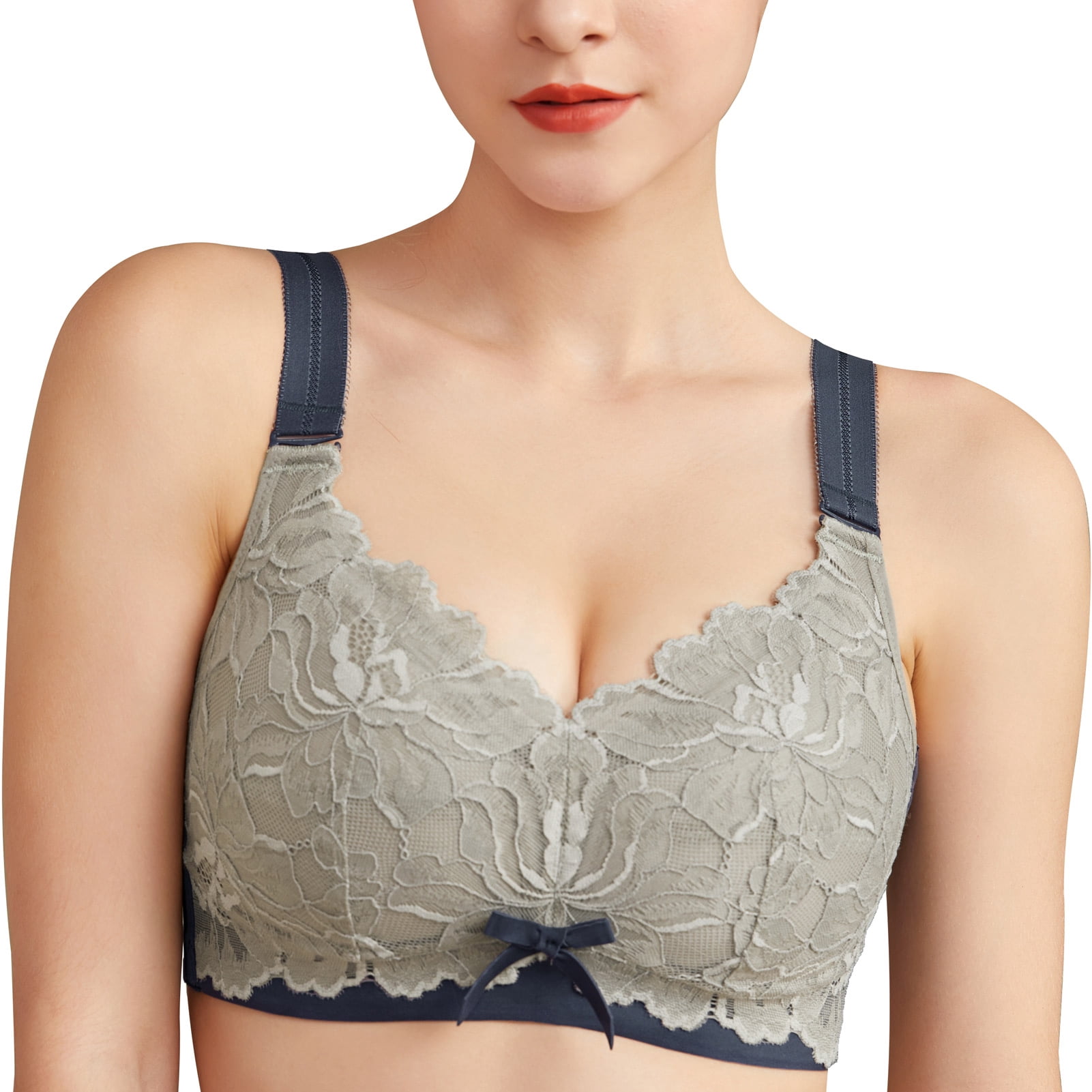 AILIVIN bras for women wireless full figure comfort minimizer no wire plus size bra full coverage wirefree cute comfy wide strap lifting up minimizering comfortable womens bras Blue 36DD 36 DD