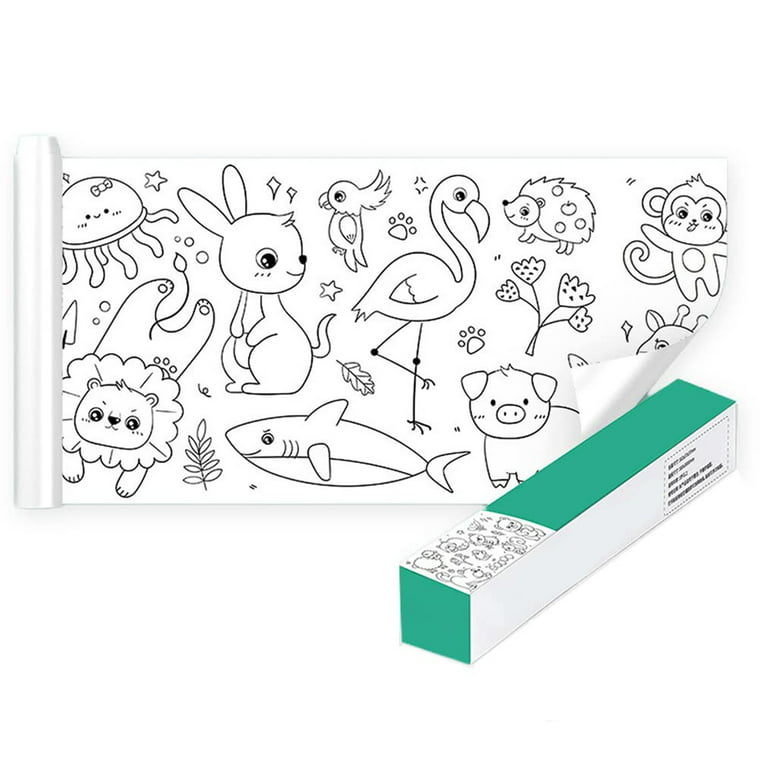 Children's Drawing Roll - Coloring Paper Roll for Kids, Drawing Paper Roll DIY Painting Drawing Color Filling Paper, 11.8 Inches, Green