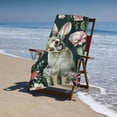 thumbnail image 4 of PHYHOO Watercolor Rabbit Pattern with Flowers Beach Towels Watercolor Easter Rabbit Bunny Bath Shower Towel Microfiber Sand Free Thin Quick Fast Dry Super Absorbent 30x60in, 4 of 8