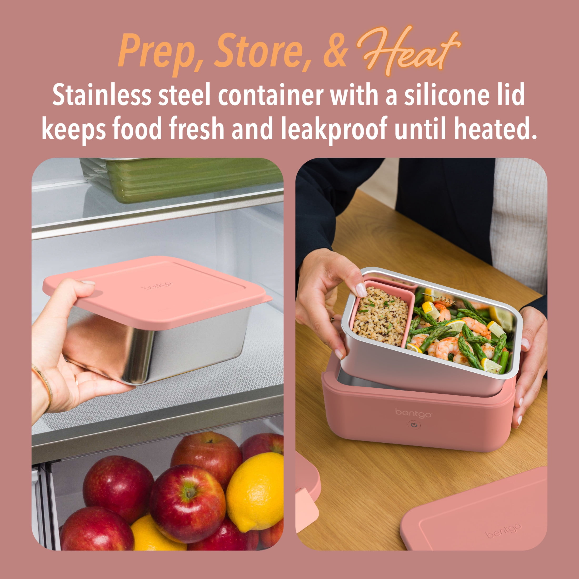 Bentgo Heated Electric Bento Box Pink Spice 42.4 oz. (BGHEATBX-PS)