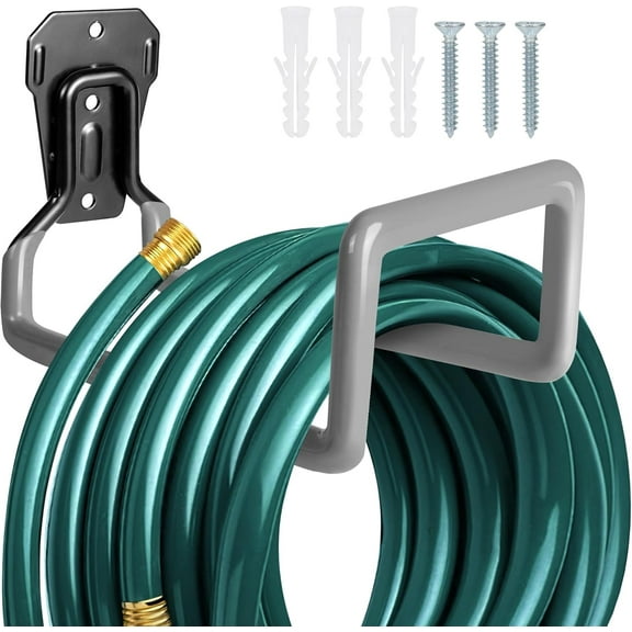 Hose Bracket Wall Mounted - Metal Hose Hook Garden Hose Rack Heavy Duty Water Hose Reel for Exterior Water Pipe