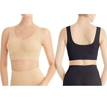 

Bra 3-Pack Seamless Sports Bra Wirefree Yoga Bra with Removable Pads for Women Polyester running sports bras for women Multicolour
