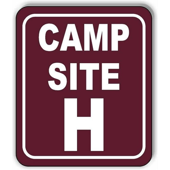 Camp Site H Camping Aluminum Composite Sign, 8.5"x10"