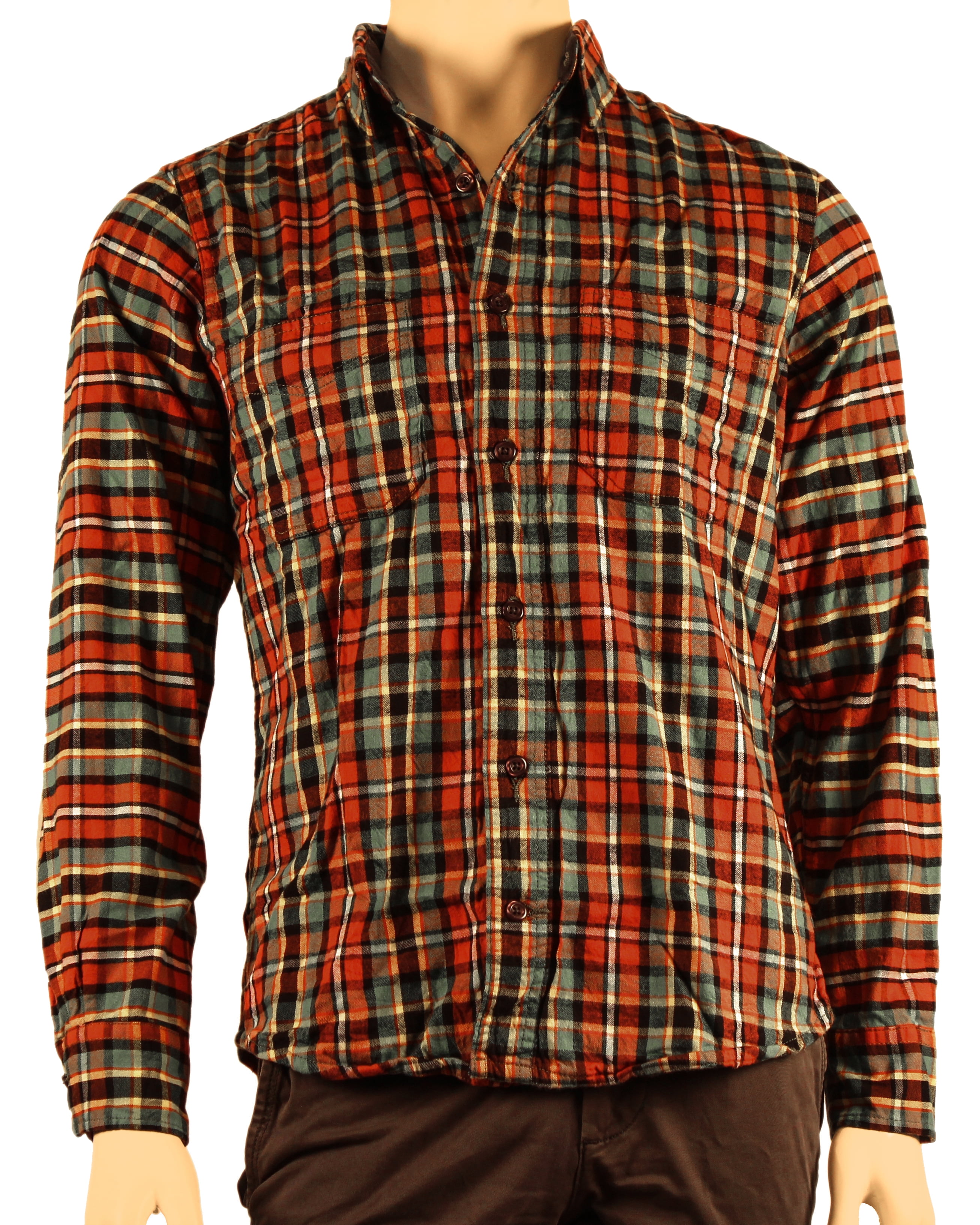 Maks Men S Flannel Shirt Two Ply 100 Cotton Pre Washed Vintage Look Plaid Work Shirt