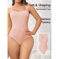 thumbnail image 3 of Athlemo Sleeveless Bodysuits for Women Slim Fitted Square Neck Ribbed Knit Going Out Bodysuit Tops, 3 of 8