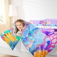 thumbnail image 4 of jejeloiu Cute Mermaid Twin Comforter Sets,Watercolor Letter M Bedding Set For Kids Girls Reversible 2-Piece, 4 of 8