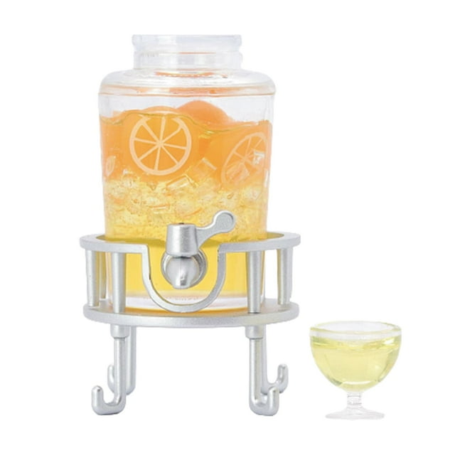 Seau à Jus Simulation Modèle Maison de Poupée Ensemble de Seaux à Boissons pour Fournitures 1/12 orange