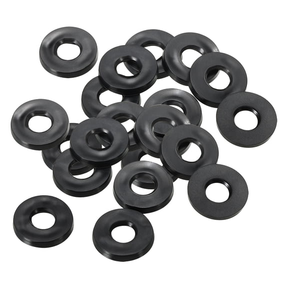 Uxcell M5 Rubber Flat Washer 5mm ID 11mm OD 1.5mm Thick Sealing Spacer Gasket Ring,Black, 20 Pack