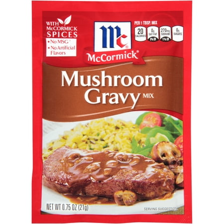 (4 Pack) McCormick Mushroom Gravy Mix, 0.75 oz (Best Mushroom Gravy Ever)