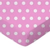 SheetWorld Fitted 100% Cotton Percale Play Yard Sheet Fits BabyBjorn Travel Crib Light 24 x 42, Polka Dots Pink
