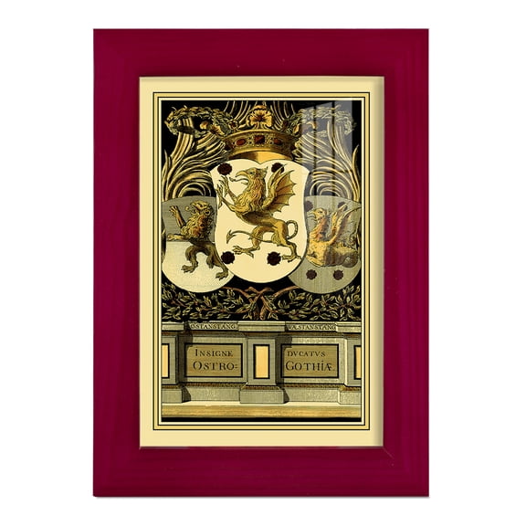 Family Crest II -Framed Print w/glass-Cherry Red