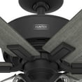 thumbnail image 3 of Restored Hunter Fan 44 inch Matte Black Ceiling Fan with Light, Reversible and WhisperWind motor, Modern Ceiling Fan with 6 Blades for Bedroom, Living Room, Kitchen (Refurbished), 3 of 7