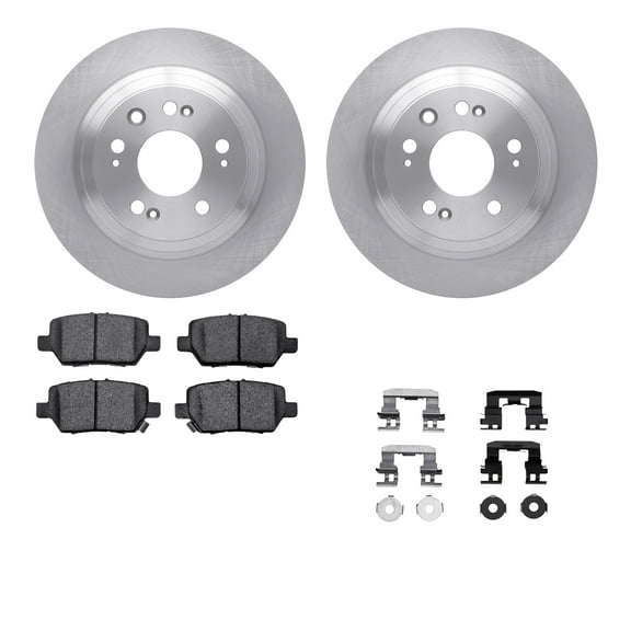 Dynamic Friction Company Rear Brake Rotors with 5000 Advanced Brake Pads includes Hardware 6512-58121