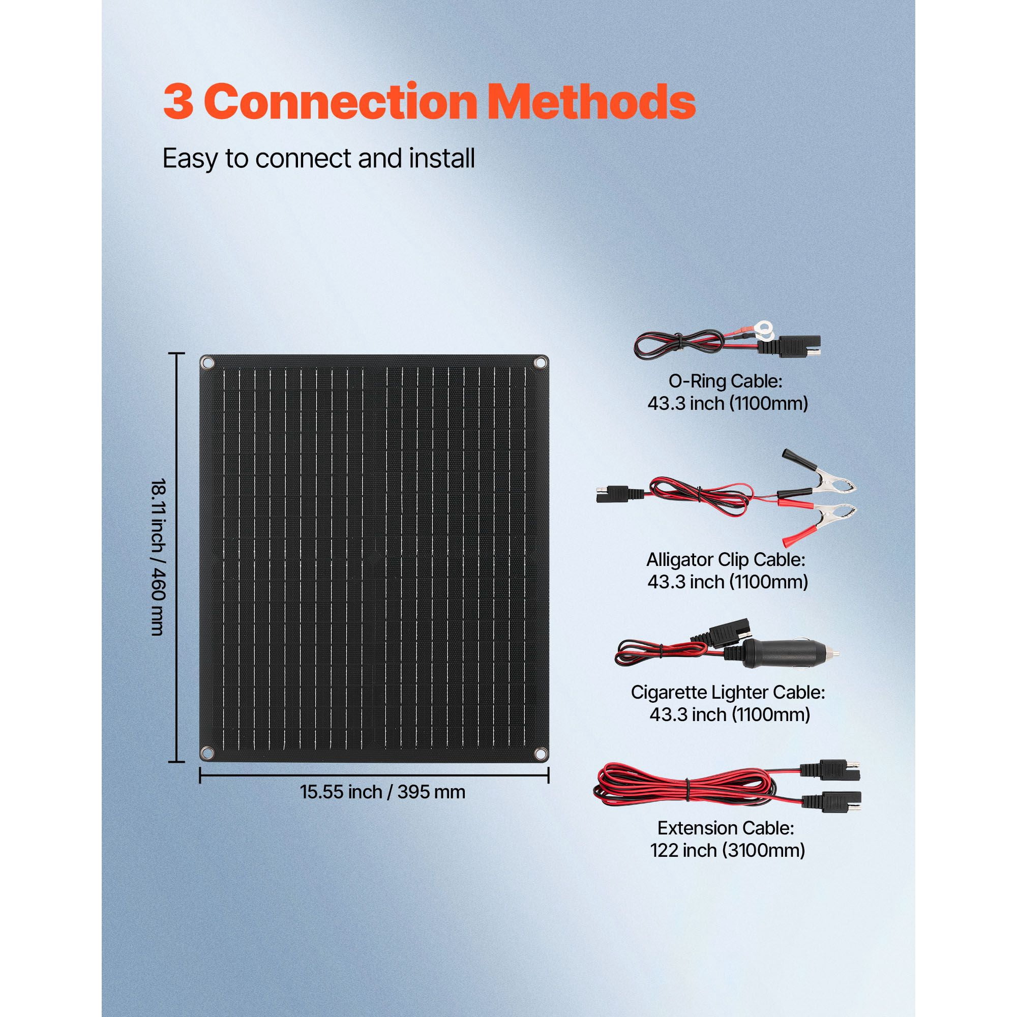 30W 12V Solar Panel Battery Charger, Monocrystalline with ETFE Film, IP67 Waterproof, Built-in Smart Controller, Compatible with Cars, RVs, Boats, and Motorcycles