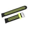 thumbnail image 3 of 24mm Replacement Watchband Color Contrast Adjust Size Soft Silicone Watch Strap for Spartan Hr Baro Black Green, 3 of 14