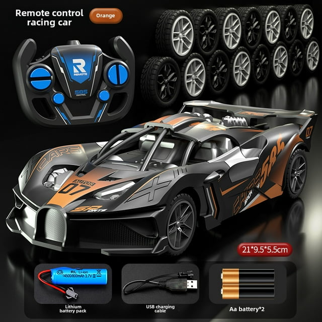 Mini Bugatti Électrique RC Orange : Jouet de Course à Grande Vitesse pour Garçons 7-14, Conception Durable Résistante aux Chocs, Télécommande à 4 Canaux pour Jeu Immersif – Améliore la Coordination Oeil-Main et Parent-Enfant