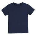 thumbnail image 3 of Kids Cotton T-shirts Short Sleeve Crew Neck Basic Layer Tees Solid Color Summer Tshirts for Boys Girls (7-8 Years, Navy), 3 of 6