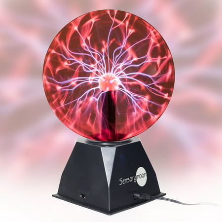 SensoryMoon True 8 Inch Plasma Ball Lightning Lamp Globe - Electric Touch and Sound Sensitive Tesla Plasma Nebula Light with Large Glass Sphere Orb for Kids Nightlight or Science