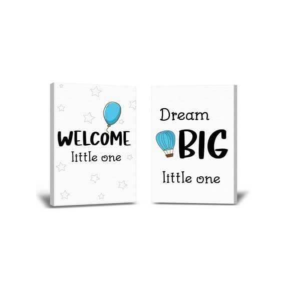 Awkward Styles Dream Big Quotes Poster Decor Canvas Artwork for Baby Room Newborn Baby Room Canvas Art Welcome Little One Baby Boy Room Decor Baby Girl Canvas Art Mother Quotes Inspirational Set of 2