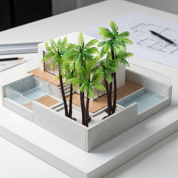 unbranded 5Ud Árboles De Palma Decorativos Plásticos Para Micro Paisajes Y Terrarios Creativos