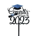 thumbnail image 6 of huanledash Cake Topper Hollow Bachelors Hat Decorative Glitter Ornamental 2023 Diploma Congrats Cake Insert Party Supplies, 6 of 8