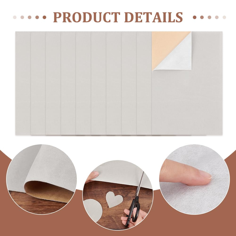 20PCS Velvet (Light Grey) Fabric Sticky Back Adhesive Back Sheets A4 Sheet (8.3" x 11.8") Self-Adhesive Durable Multi-Purpose Fabric Ideal for Art and Craft Making Grey