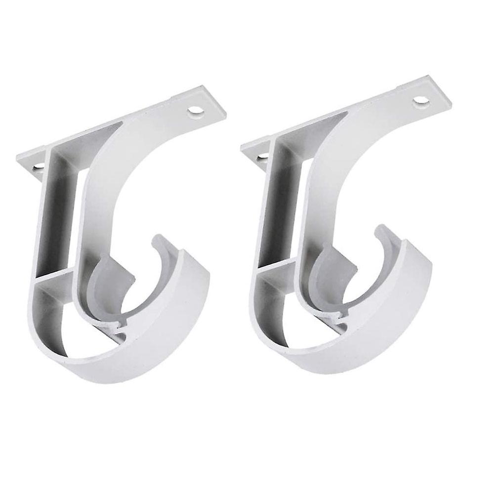 Ensemble de 2 Supports de Tringle à Rideau en Alliage d'Aluminium pour Armoire Ou Plafond - Blanc