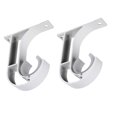 thumbnail image 1 of Ensemble de 2 Supports de Tringle à Rideau en Alliage d'Aluminium pour Armoire Ou Plafond - Blanc, 1 of 4
