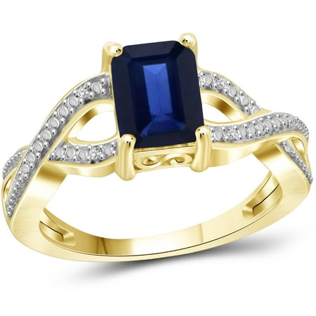 JewelersClub 2 Carat T.G.W. Sapphire and White Diamond Accent 14kt Gold over Silver Infinity Ring