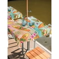 thumbnail image 2 of Outdoor Tablecloth with Umbrella Hole for Patio/Picnic/Party/Camping, Tropical Palm Leaves Waterproof Table Cloth Square Cover Washable, Summer Ocean Surfboard Pineapple Floral (60"x 60"), 2 of 9