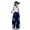 Blue, variant on WERYOUNG Girls Streetwear Cargo Pants Summer Fashion Bow Zipper Trim Stretch Elastic Empire Waist Drawstring Straight Wide Leg Pants With Pockets Toddler Soft Athletic Pants,Blue,4-5 Years