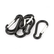 6 Pcs Black Aluminum Alloy Carabiner Grab Hook Clip Holder