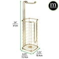 thumbnail image 3 of mDesign Metal Free Stand Bathroom 3 Roll Toilet Paper Holder Storage, Soft Brass, 3 of 5