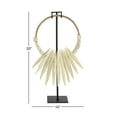 thumbnail image 3 of 10" x 20" White Teak Wood Handmade Tribal Necklace Sculpture with Stand, by DecMode, 3 of 9